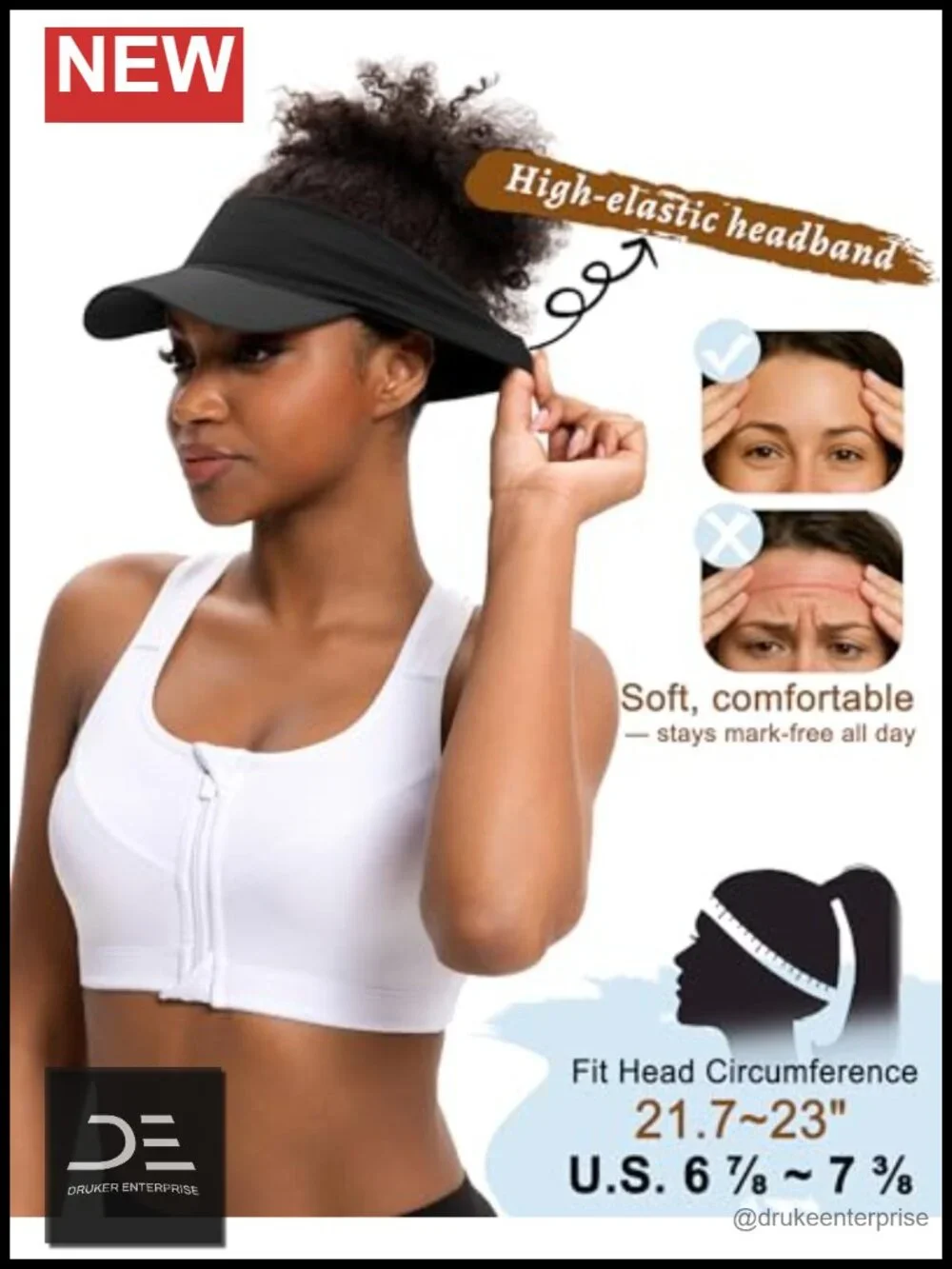 Cooling Stretchy Visor Hat Unisex Sun Visor UPF 50 Lightweight Sports